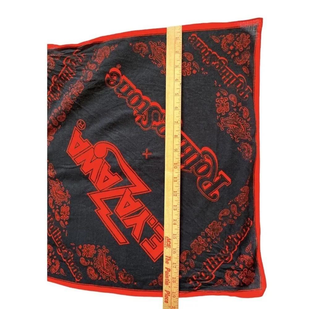 Rolling Stones Eikichi Yazawa Blood Red on Black Bandana